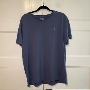 POLO by Ralph Lauren Men’s Dark Blue V-Neck T-Shirt Classic Fit Short Sleeve L